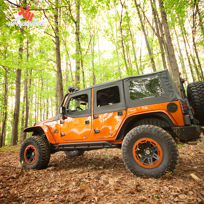 Jeep Wrangler JK with Rugged Ridge all-terrain fender flares and oversized tires