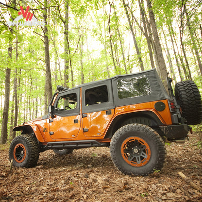 How do all-terrain fender flares improve tire coverage on a Jeep Wrangler JK?