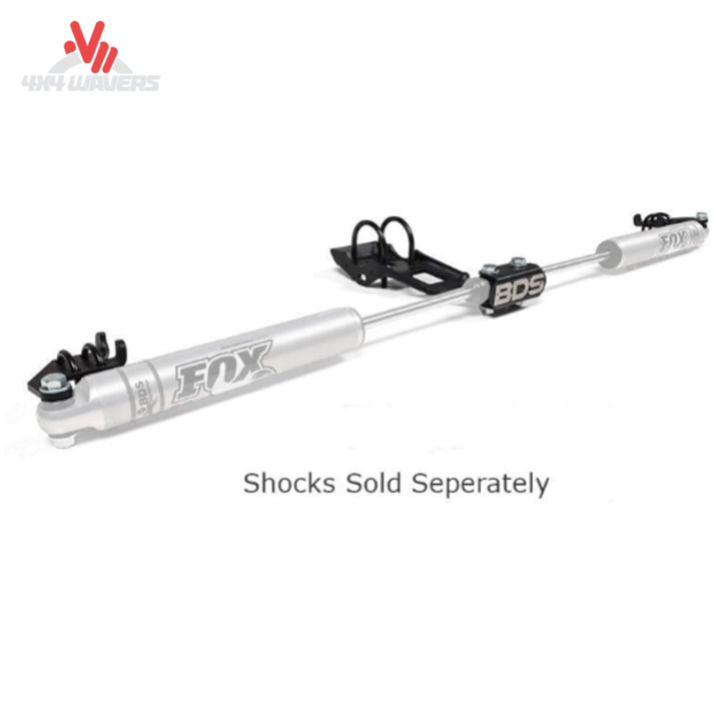 BDS Suspension dual steering stabilizer bracket kit installed on a 2018-2025 Jeep Wrangler JL, showing the steering stabilization setup.