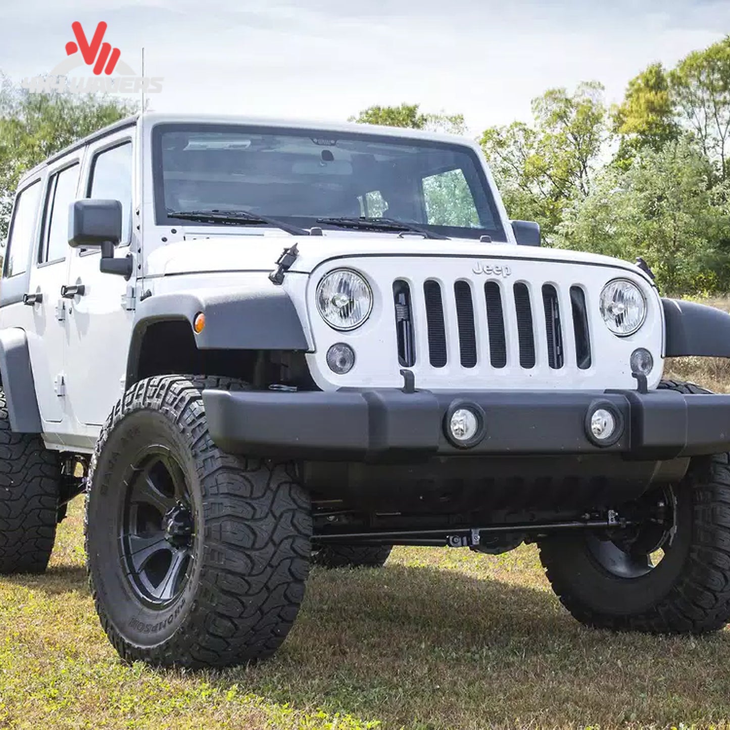 Lifted Jeep Wrangler JK demonstrating aggressive stance and enhanced off-road tire clearance