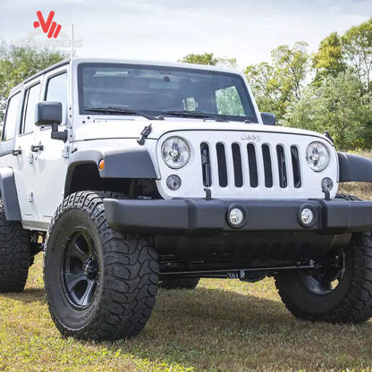 Lifted Jeep Wrangler JK demonstrating aggressive stance and enhanced off-road tire clearance