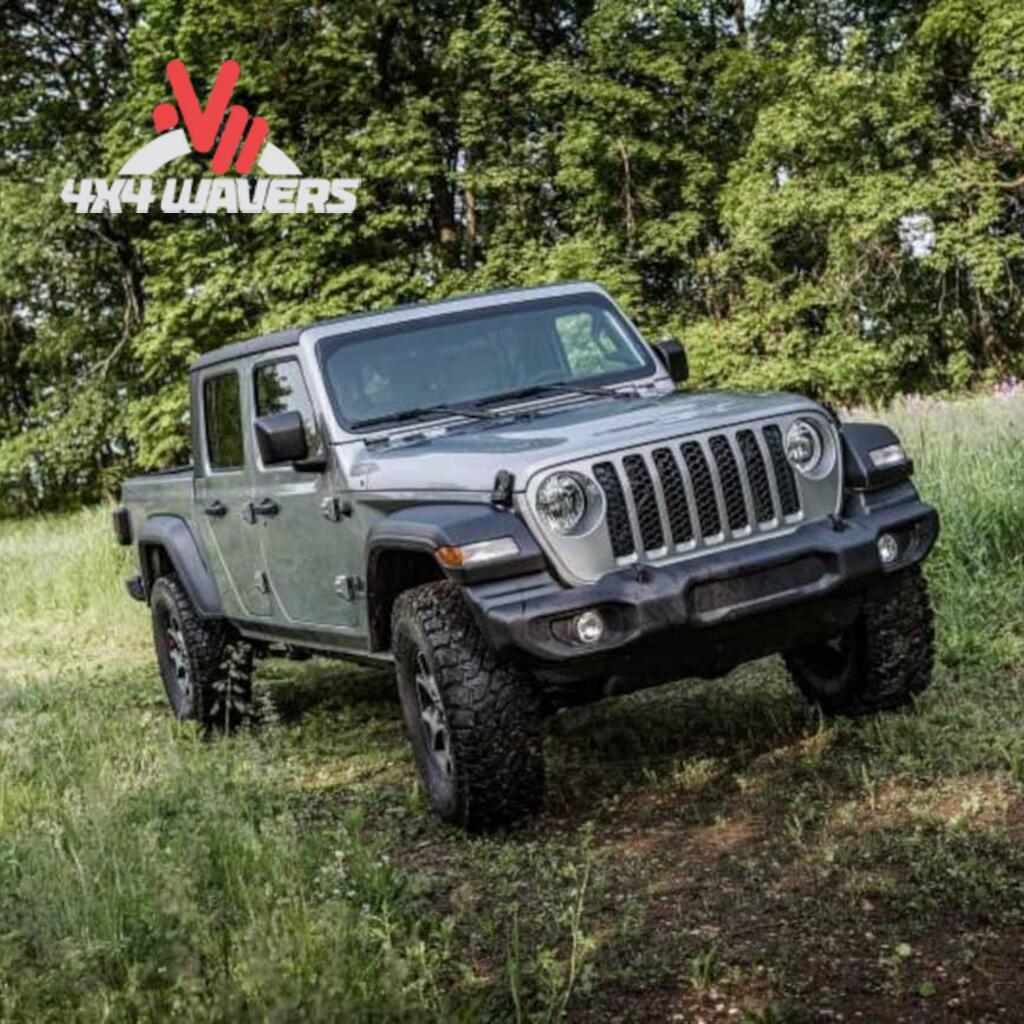 BDS Suspension JKS 3.5-inch lift kit with JSPEC shocks installed on a 2020-2026 Jeep Gladiator JT, showing the lifted vehicle's wheel and suspension.