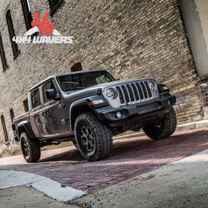 BDS Suspension JKS 3.5-inch lift kit with JSPEC shocks installed on a 2020-2025 Jeep Gladiator JT, showing the upgraded suspension system.