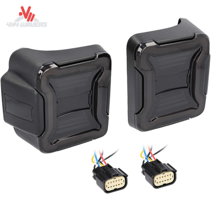 Luces traseras LED ahumadas Metra Heise para Jeep Wrangler JL 2018-2023 con instalación plug-and-play y apariencia de arnés OEM