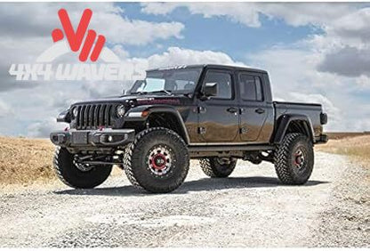 ReadyLIFT 4-inch Terrain Flex lift kit on 2020-2026 Jeep Gladiator JT, side view showing lifted suspension and rugged tires.