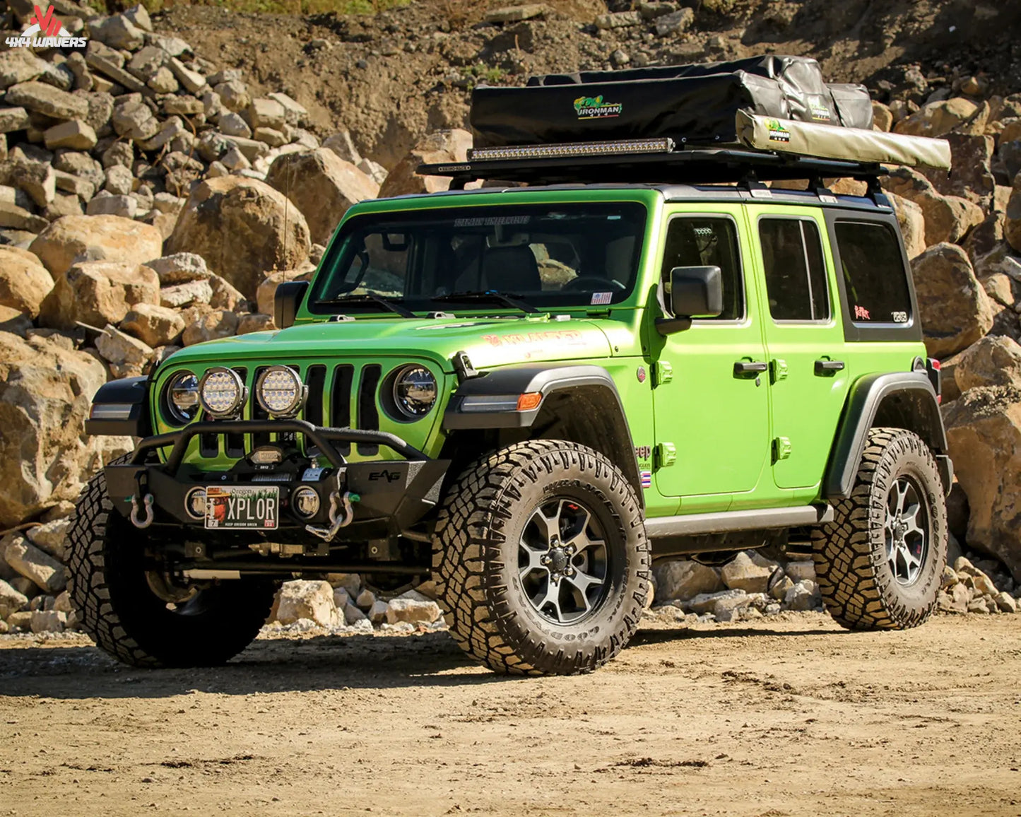 Ironman 4x4 2-Inch Nitro Lift Kit installed on a 2018-2026 Jeep Wrangler JL, showing off the lifted off-road Jeep on rugged terrain.