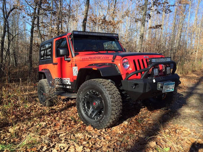 ProRYDE adjustable rear lift kit installed on a 2007-2018 Jeep Wrangler JK for off-road suspension enhancement.
