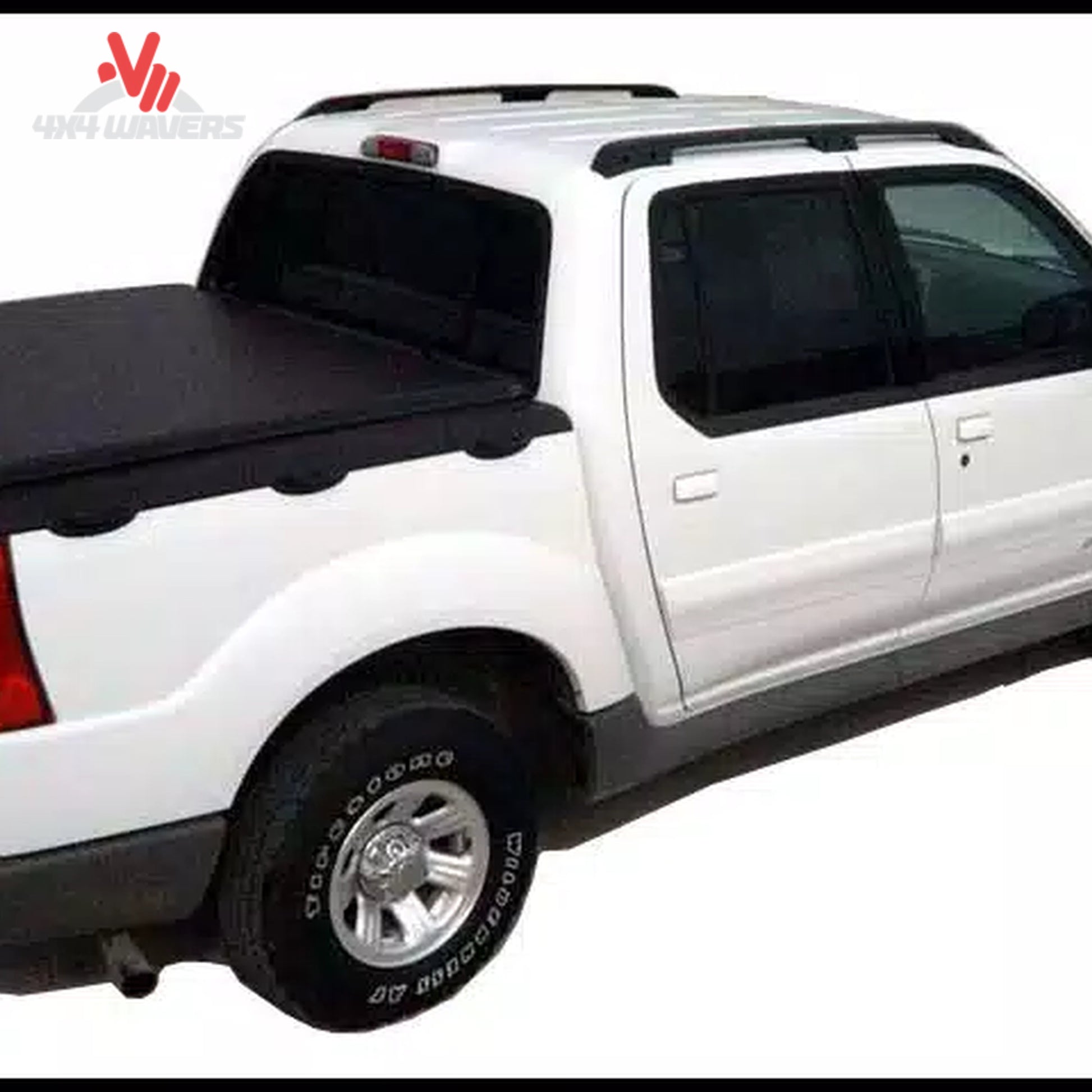 A durable black vinyl soft roll up truck bed cover installed on a 6.5 foot standard box Ford F-150 SKU BGPC_31379.