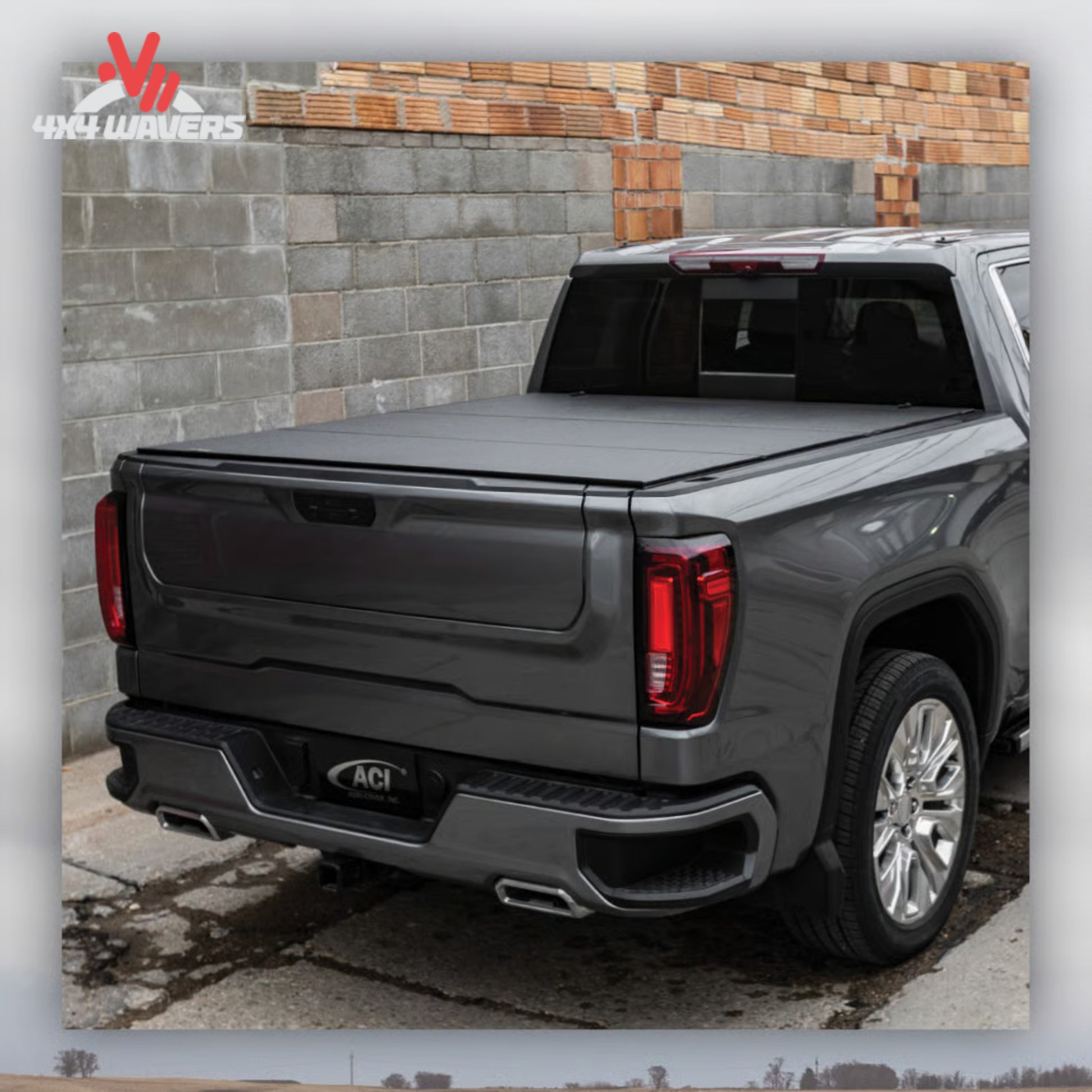 Cubierta rígida plegable LOMAX Stance cerrada para una Jeep Gladiator JT 2020-2026 con sistema Trail Rail, negra y resistente.