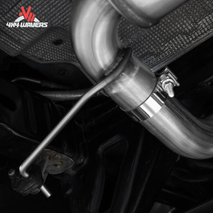 Mandrel-bent MBRP exhaust piping engineered for improved EcoBoost airflow and efficiency