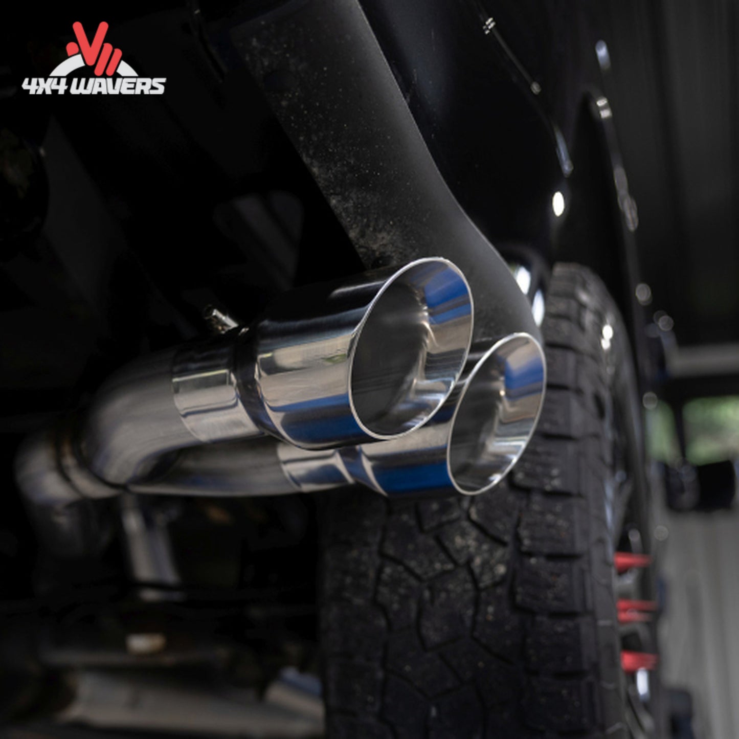 MBRP Armor Pro 3-inch cat-back exhaust system with polished dual side exit tips on a 21-26 Ford F-150 pickup truck.