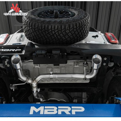 Premium stainless steel exhaust tips included with the MBRP dual rear exit Bronco exhaust system