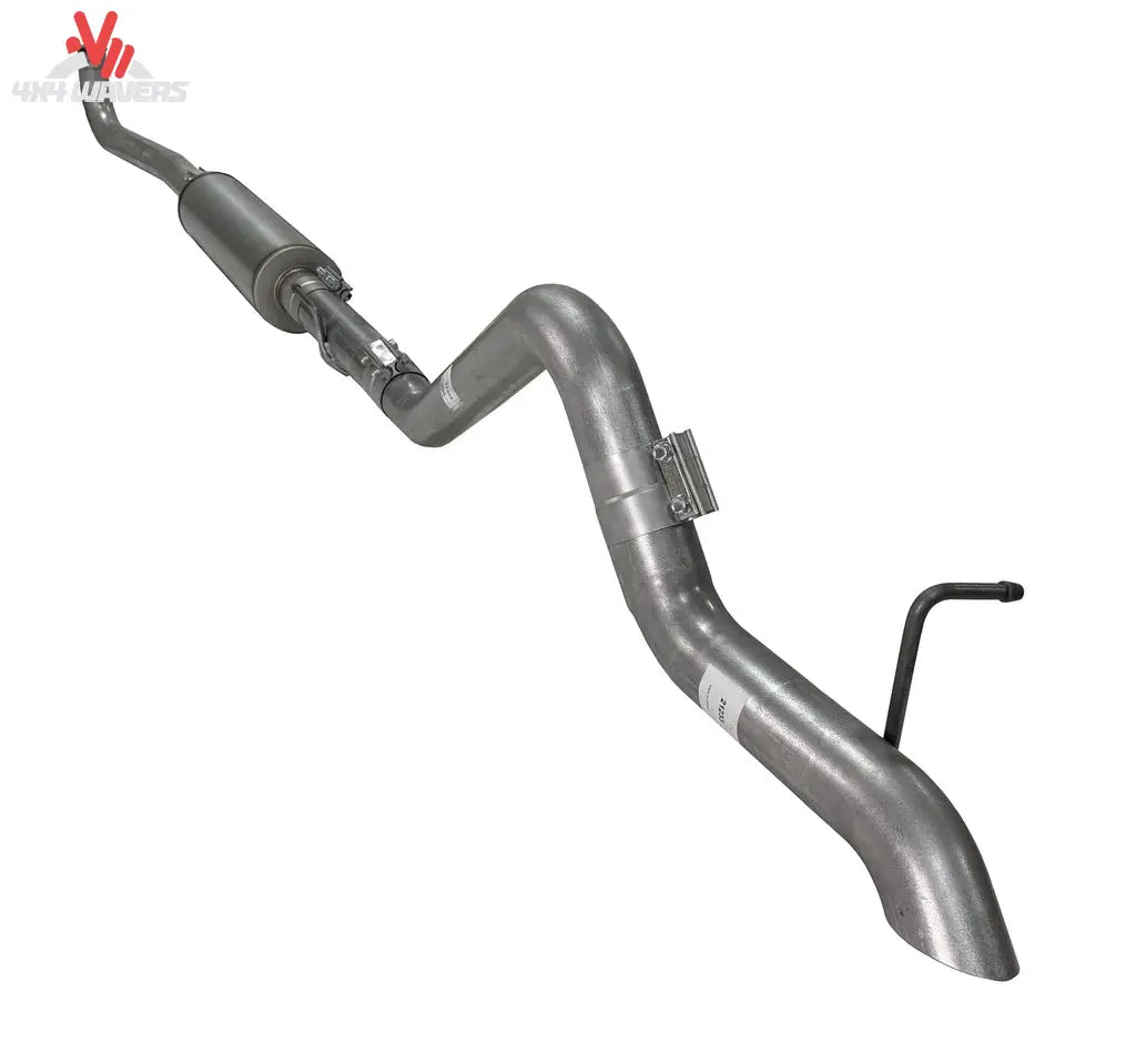 MBRP 3-Inch EcoDiesel exhaust system for 2021-2023 Jeep Wrangler JL, featuring a performance muffler by Mel's Manufacturing.