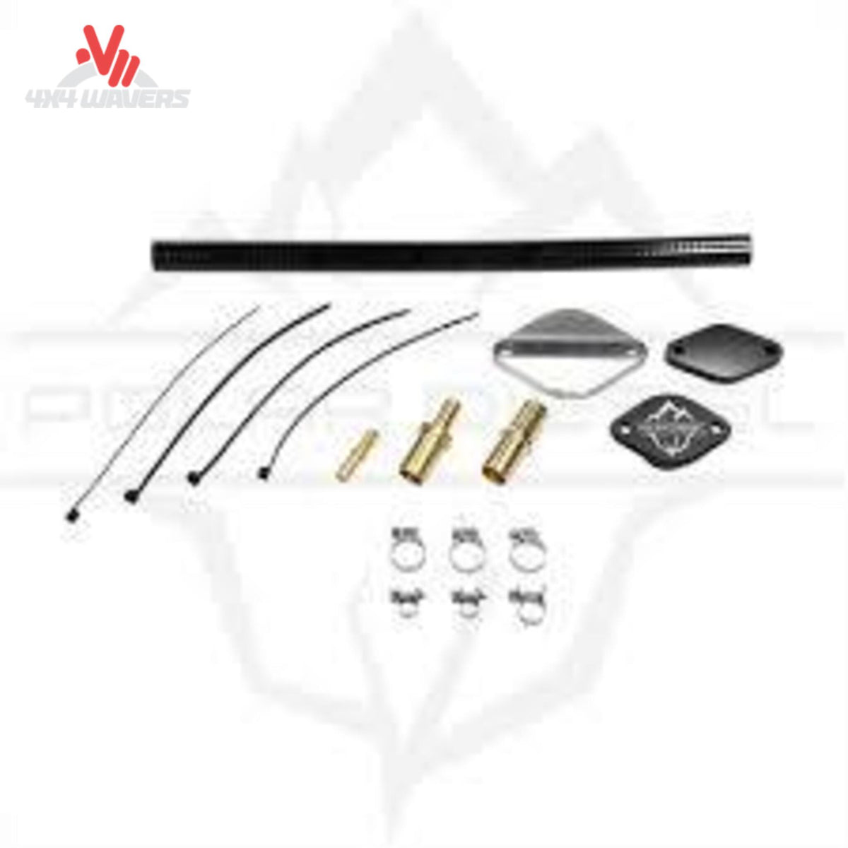 Coolant reroute line with clamps and installation bolts for Polar Duramax EGR kit SKU PD-2-53235000