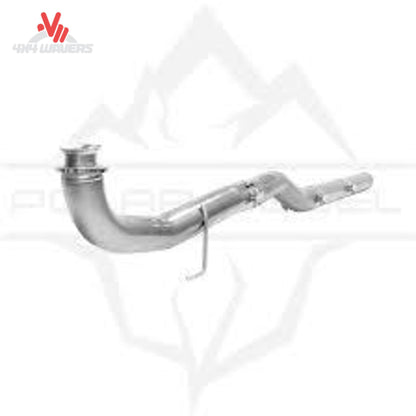 Close-up view of precision expansion ends on Polar DPF delete pipe for 3.0L Duramax SKU PD-1-53235100