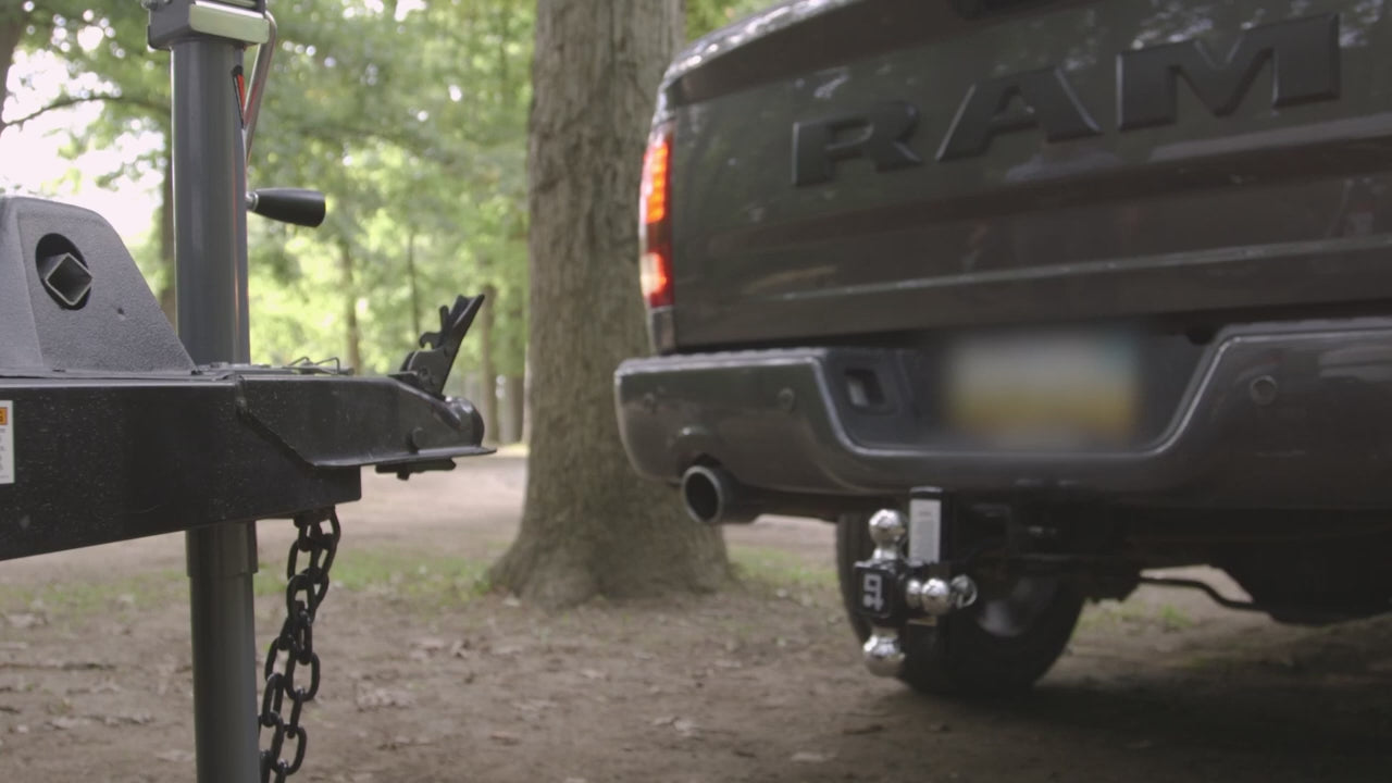 Draw-Tite front receiver hitch demonstrating front-mounted cargo, towing, and off-road recovery applications.