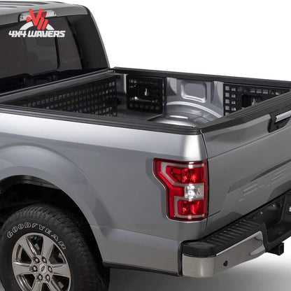 Putco Passenger Side Modular MOLLE Bed Panel for 2015-2026 Ford F-150 and Raptor 5.5' bed, mounted on truck bed side.