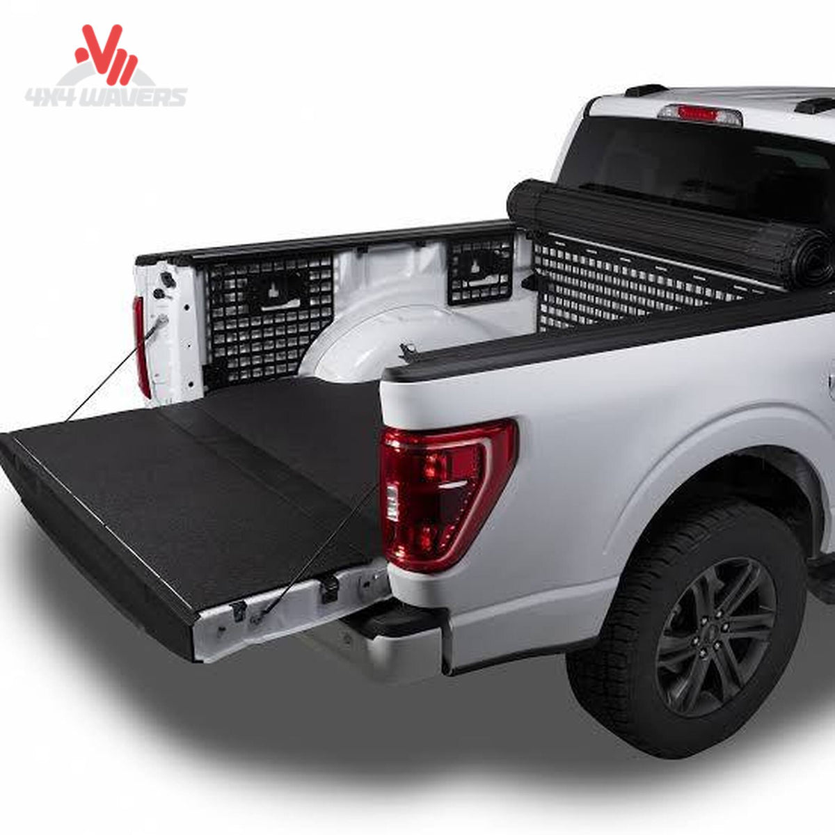 Putco Modular MOLLE Bed Panel on passenger side for Ford F-150 and Raptor 5.5' bed, designed for bed organization.