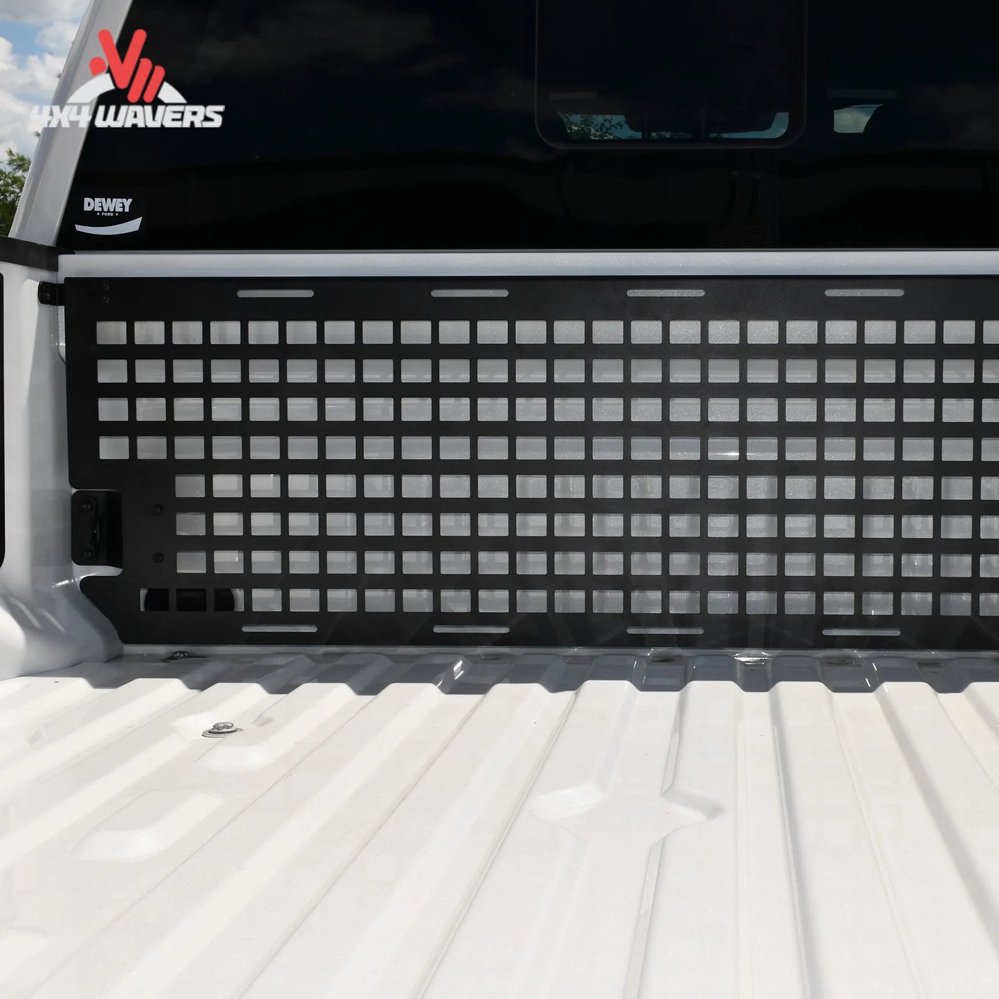 Putco Modular MOLLE Bed Panel for 2015-2026 Ford F-150 and Raptor front bulkhead, durable bed organizer with MOLLE system.