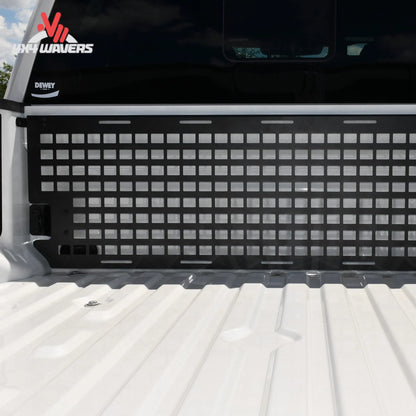 Putco Modular MOLLE Bed Panel for 2015-2026 Ford F-150 and Raptor front bulkhead, durable bed organizer with MOLLE system.