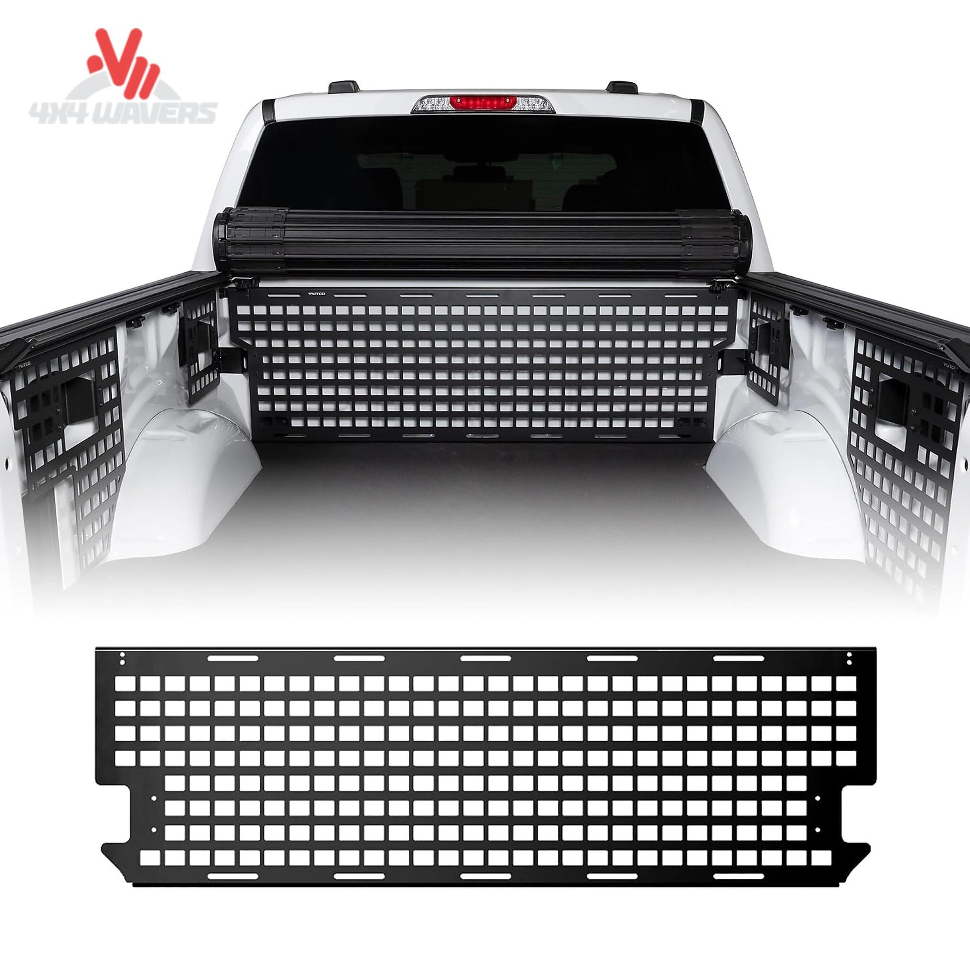 Putco Modular MOLLE Bed Panel for 2015-2026 Ford F-150 Raptor, front bulkhead and cab side bed organizer with MOLLE panels.