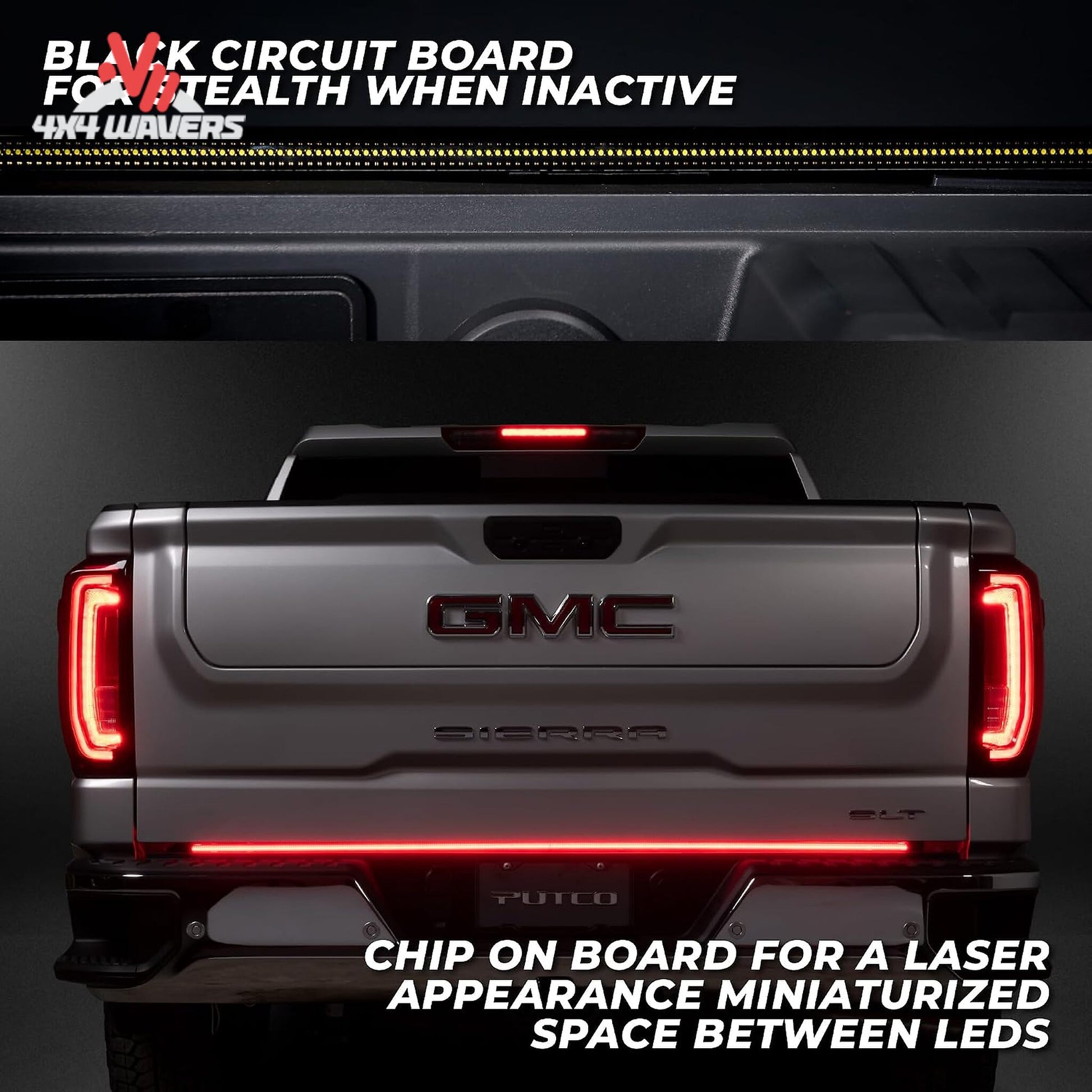 High output Putco Freedom Blade 60 inch LED light strip under truck tailgate SKU 760060-04