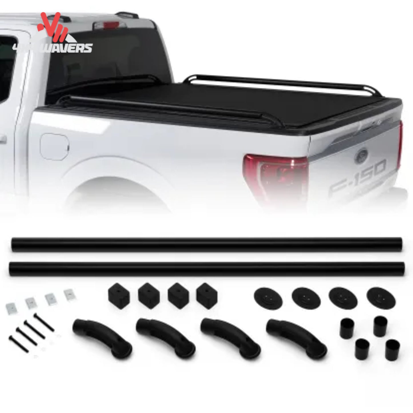 Putco Black Locker Bed Rails for 15-26 F150 and 17-24 F250/F350 8ft super duty trucks, durable bed rail system.