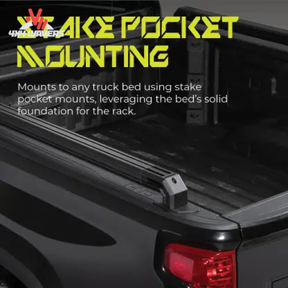 Black aluminum truck bed rail with T-slot channels on 5.5ft F150 bed 109867