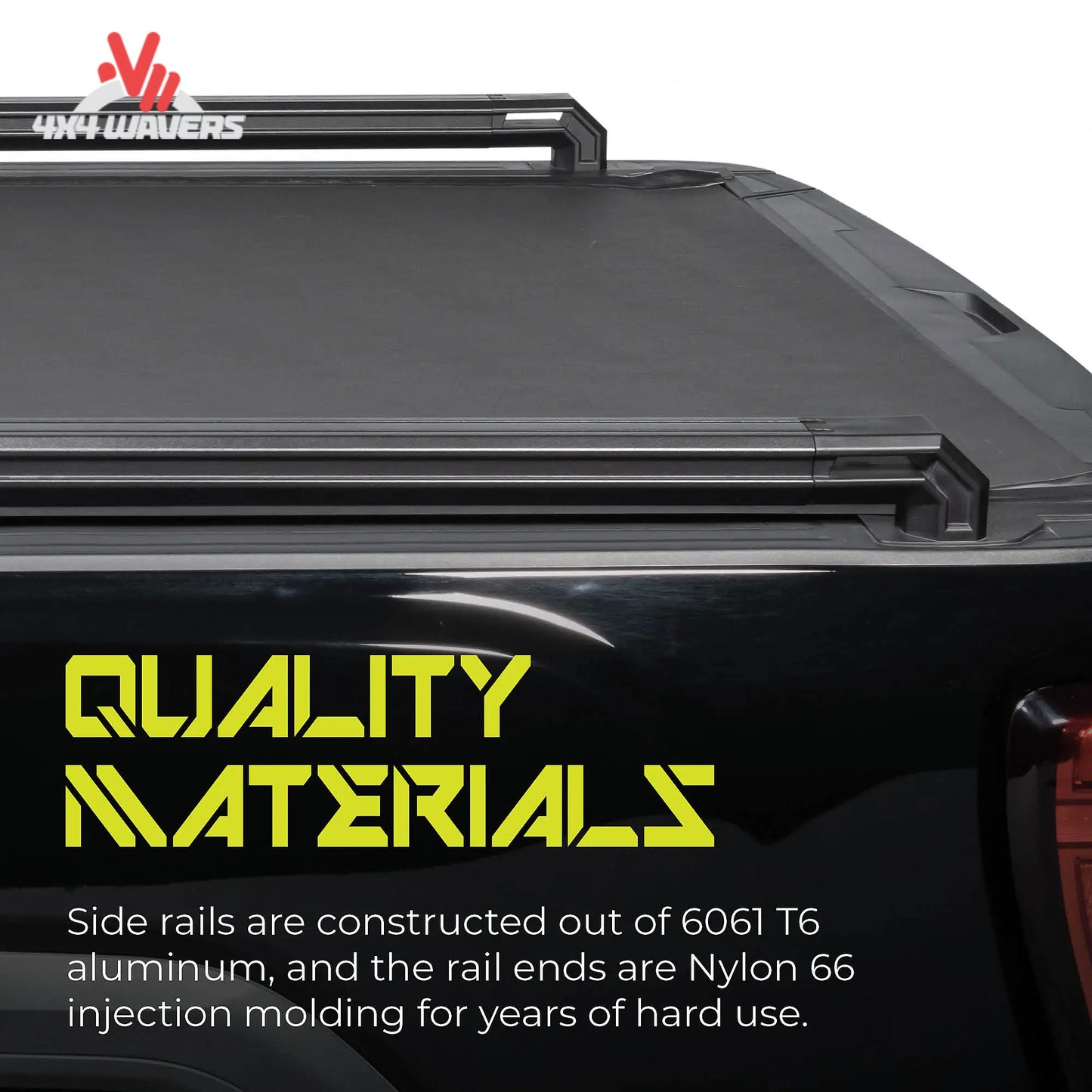 Black aluminum truck bed rail with T-slot channels on 5.5ft F150 bed 109867