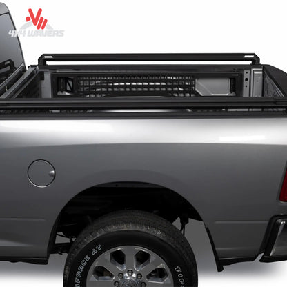 Side view of truck bed equipped with Putco black TEC rail storage system 109867