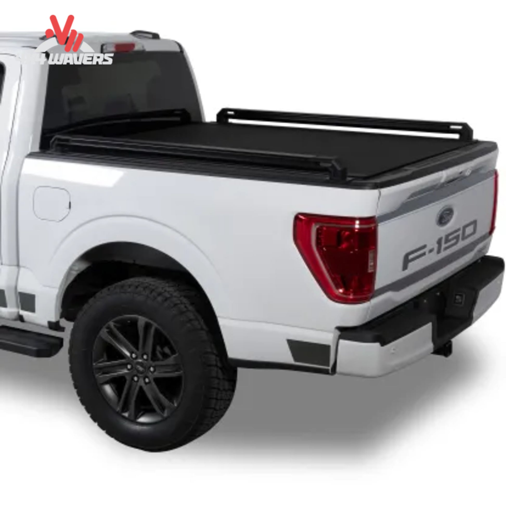 Putco TEC Truck Bed Rail installed on 21-26 Ford F150 6.5ft bed, black metal side-view showing durable bed rails.
