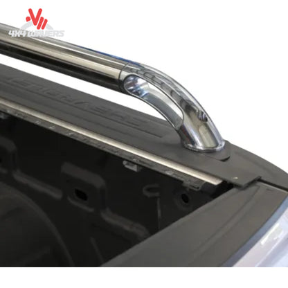 Putco Boss Locker Bed Rails on a 15-26 Ford F150 with 5.5ft bed, sturdy metal construction, and secure locking mechanism.