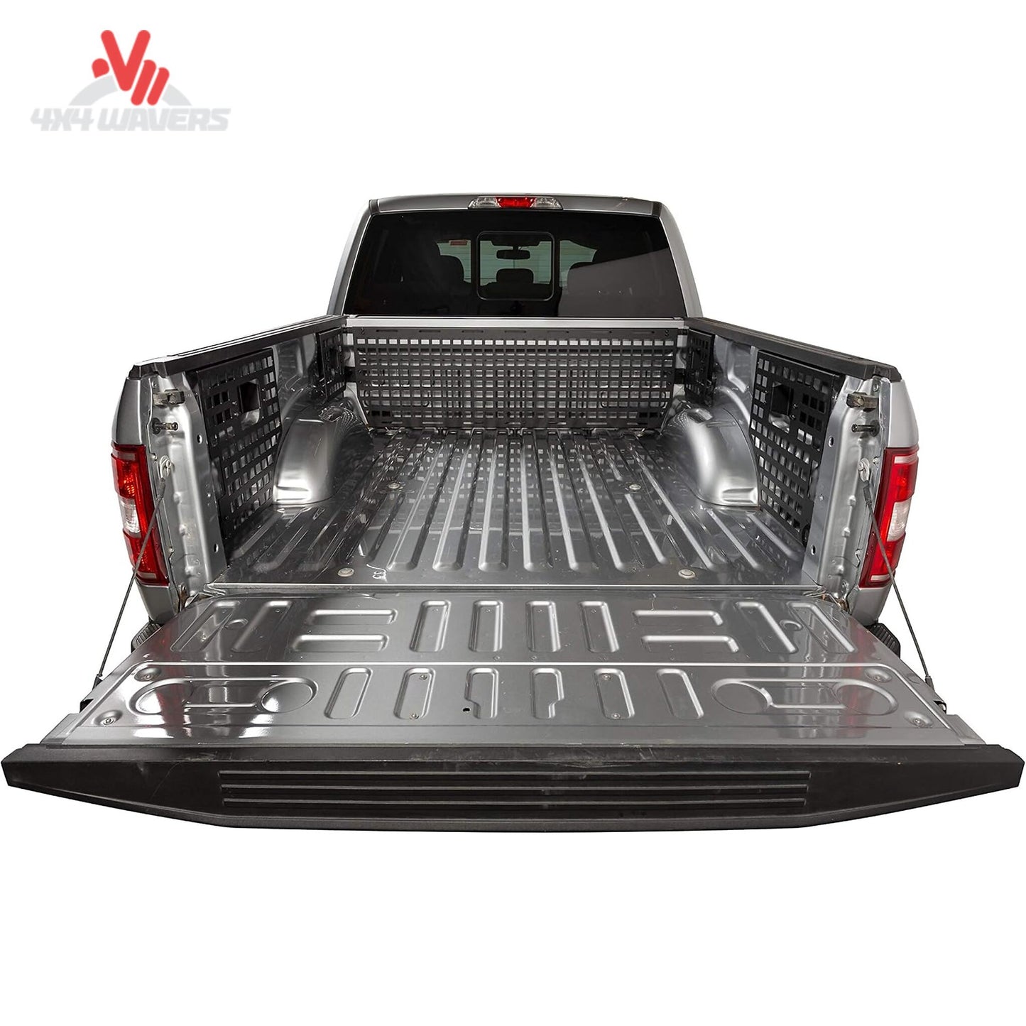 Putco driver side Molle panel installed in 15-20 Ford F150 6.5ft bed organizer for secure gear storage