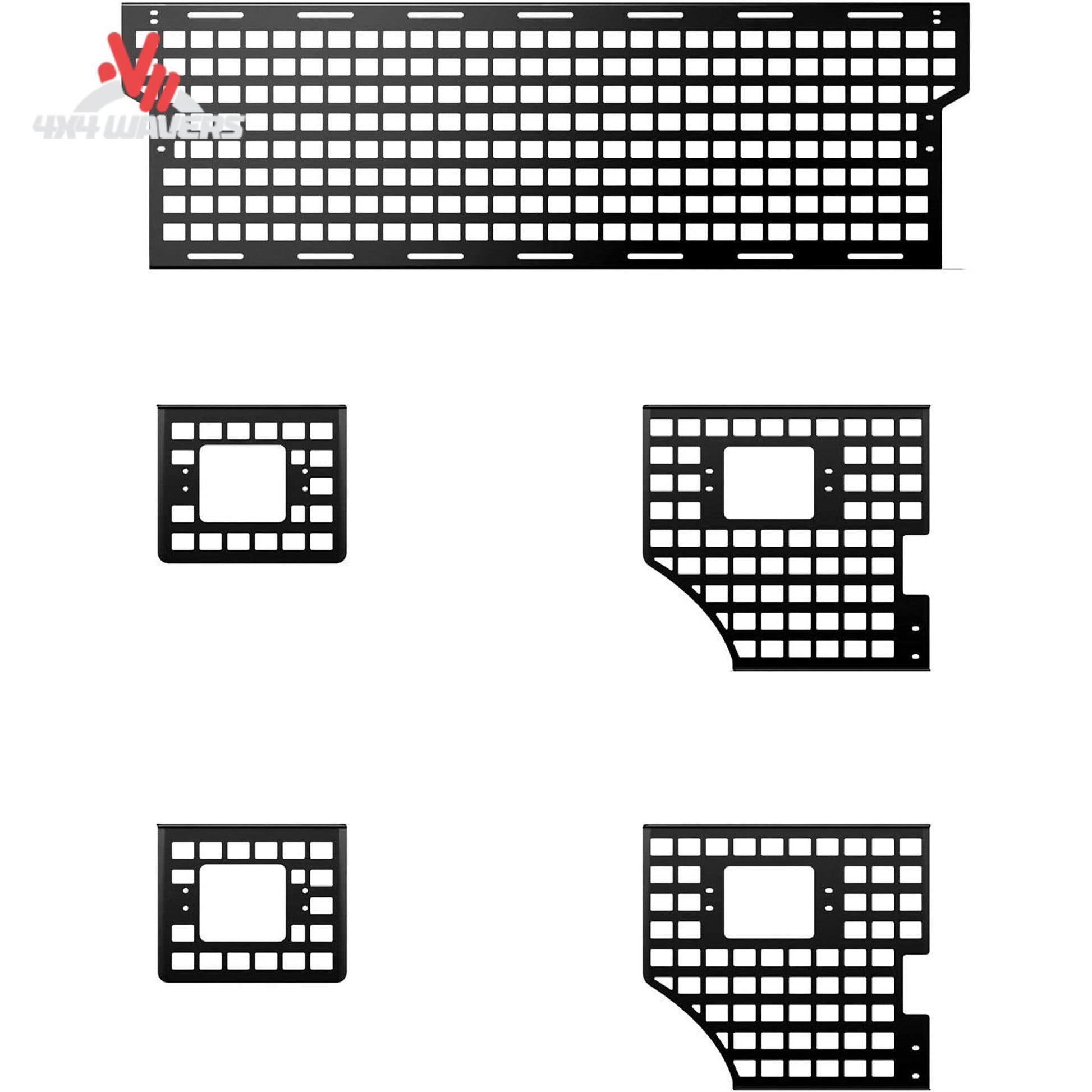 Putco Driver Molle Panel for 15-20 Ford F150 6.5ft bed organizer with tie-down plates and mounting hardware.
