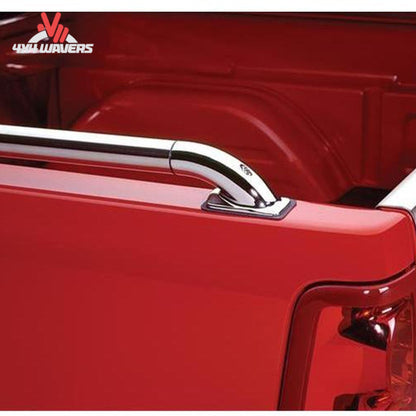 Putco SSR Locker Bed Rails for 15-26 Ford F150 6.5ft bed, durable metal bed rail system with mounting hardware.