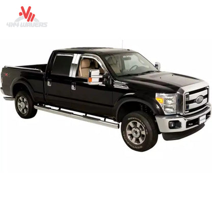 Putco stainless steel fender trim kit installed on a 2015-2017 Ford F150, highlighting sleek fender flares and polished finish.