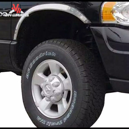 Putco stainless steel fender trim kit with rubber gasket for 2021-2026 Ford F150, featuring detailed close-up of trim and gasket.