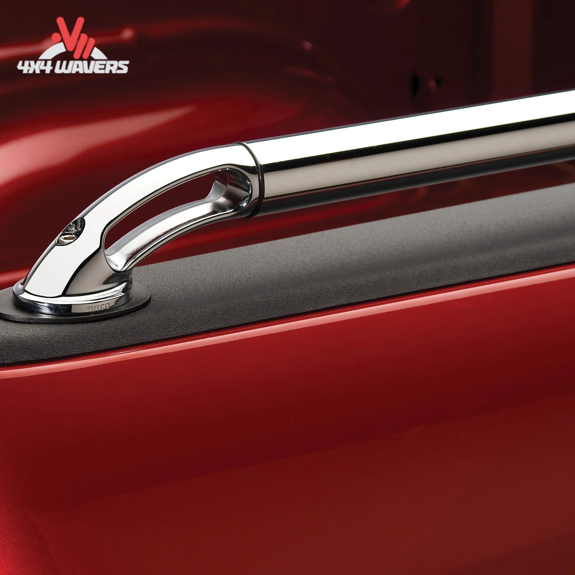 Putco stainless locker bed rail for 15-26 F150 and 17-26 F250/F350 8ft trucks with die-cast end caps, durable and secure.