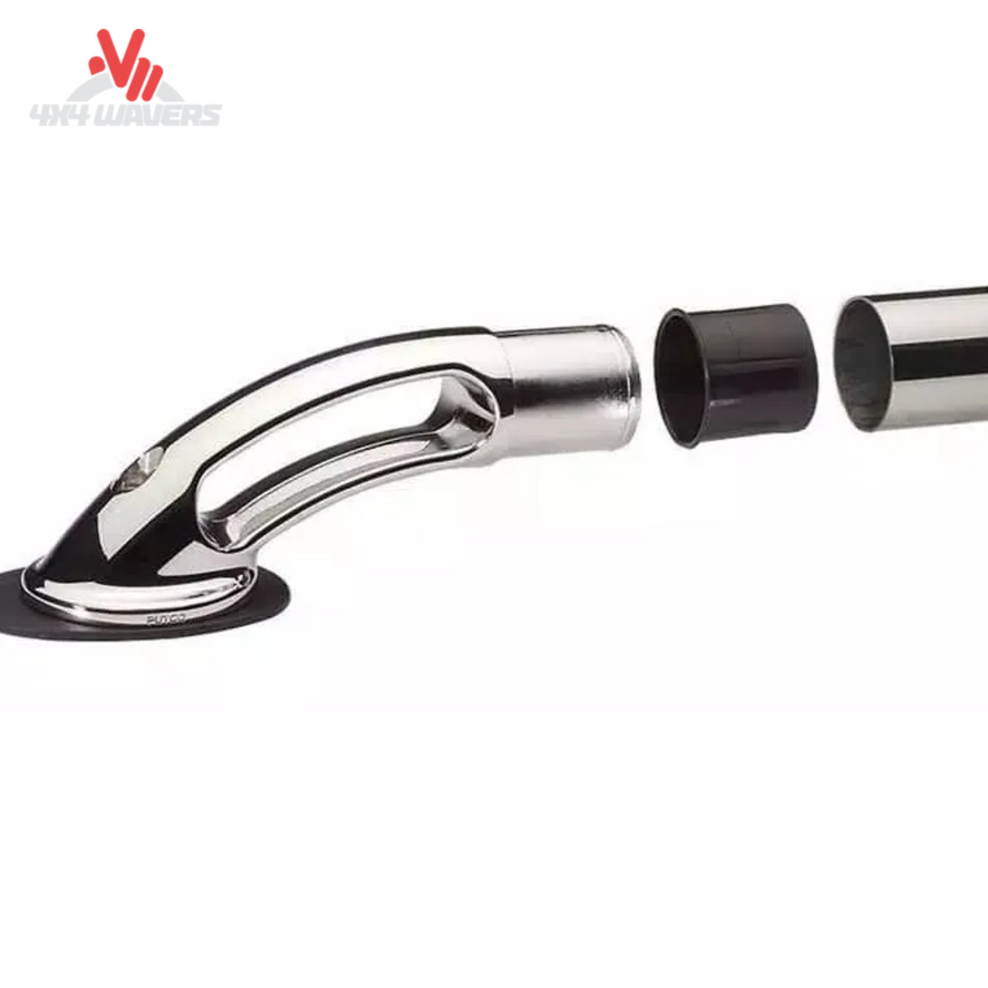Putco stainless locker bed rail for 15-26 F150 and 17-26 F250/F350 8ft trucks, with die-cast end caps, installed on truck bed side.