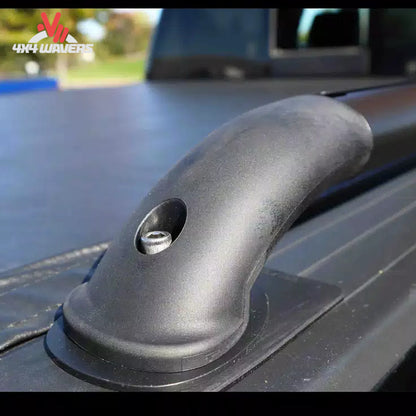 Black aluminum T-slot bed rails installed on 5.5ft F150 truck bed 119864