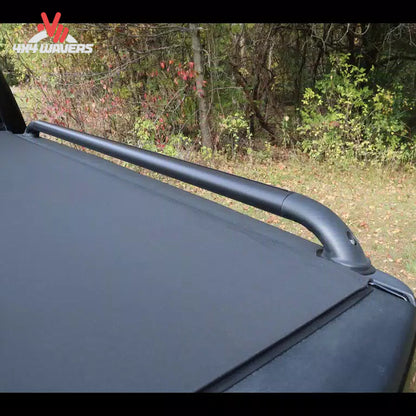 Side profile view of Putco T-Slot Black Locker rails on Ford F150 119864