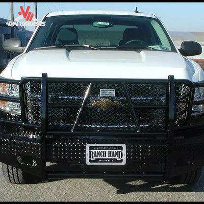 Front perspective view of Ranch Hand Summit bumper on 2021-2023 Ford F150 FSF21HBL1C