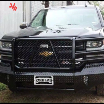 Black powder coated full replacement front grille guard bumper for Ford F150 FSF21HBL1C