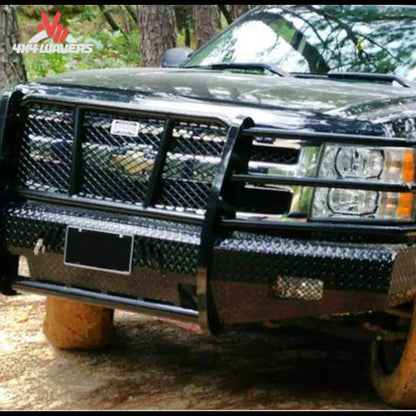 Black powder coated full replacement front grille guard bumper for Ford F150 FSF21HBL1C