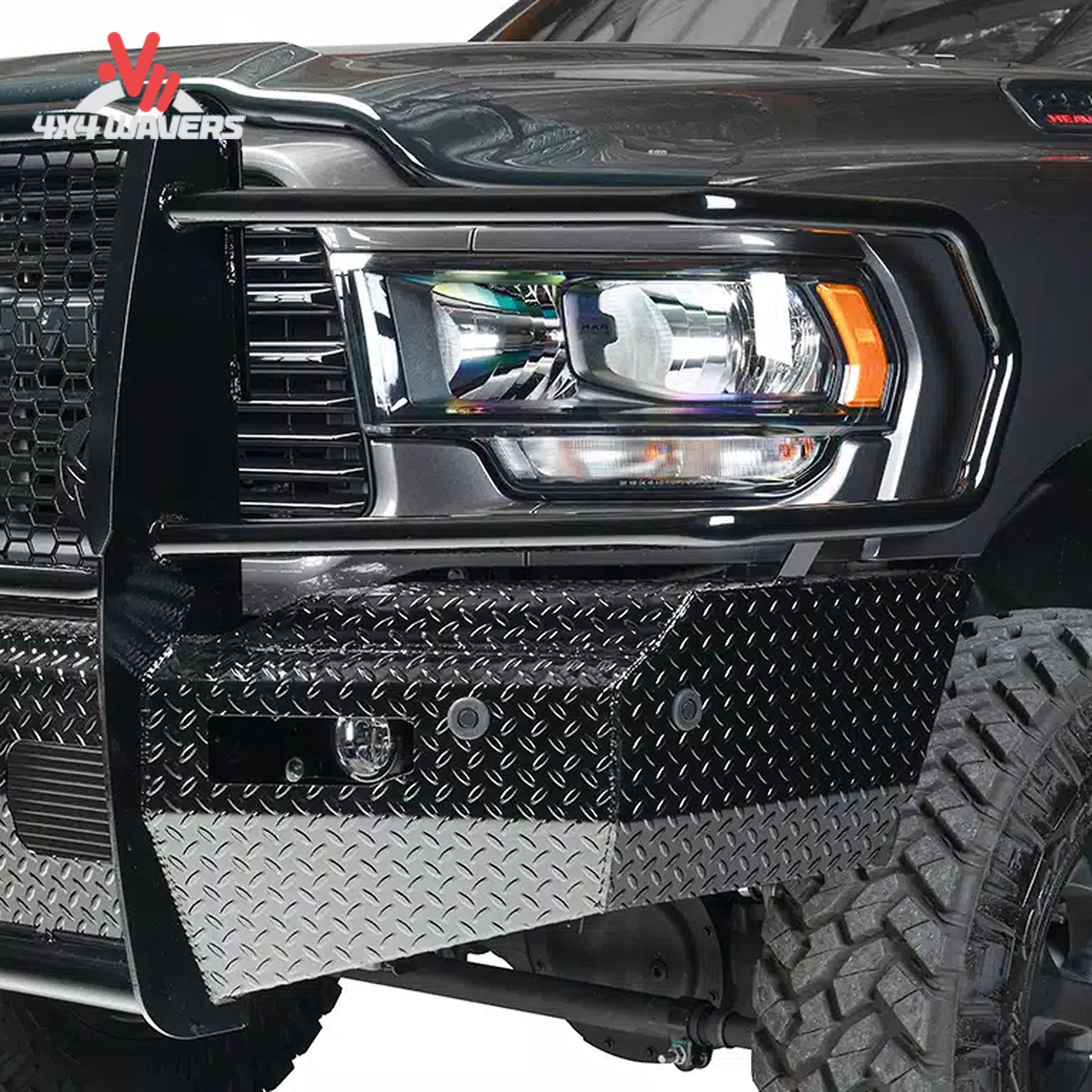 Close-up of front camera cutout on Ranch Hand Summit bumper FSF21HBL1C