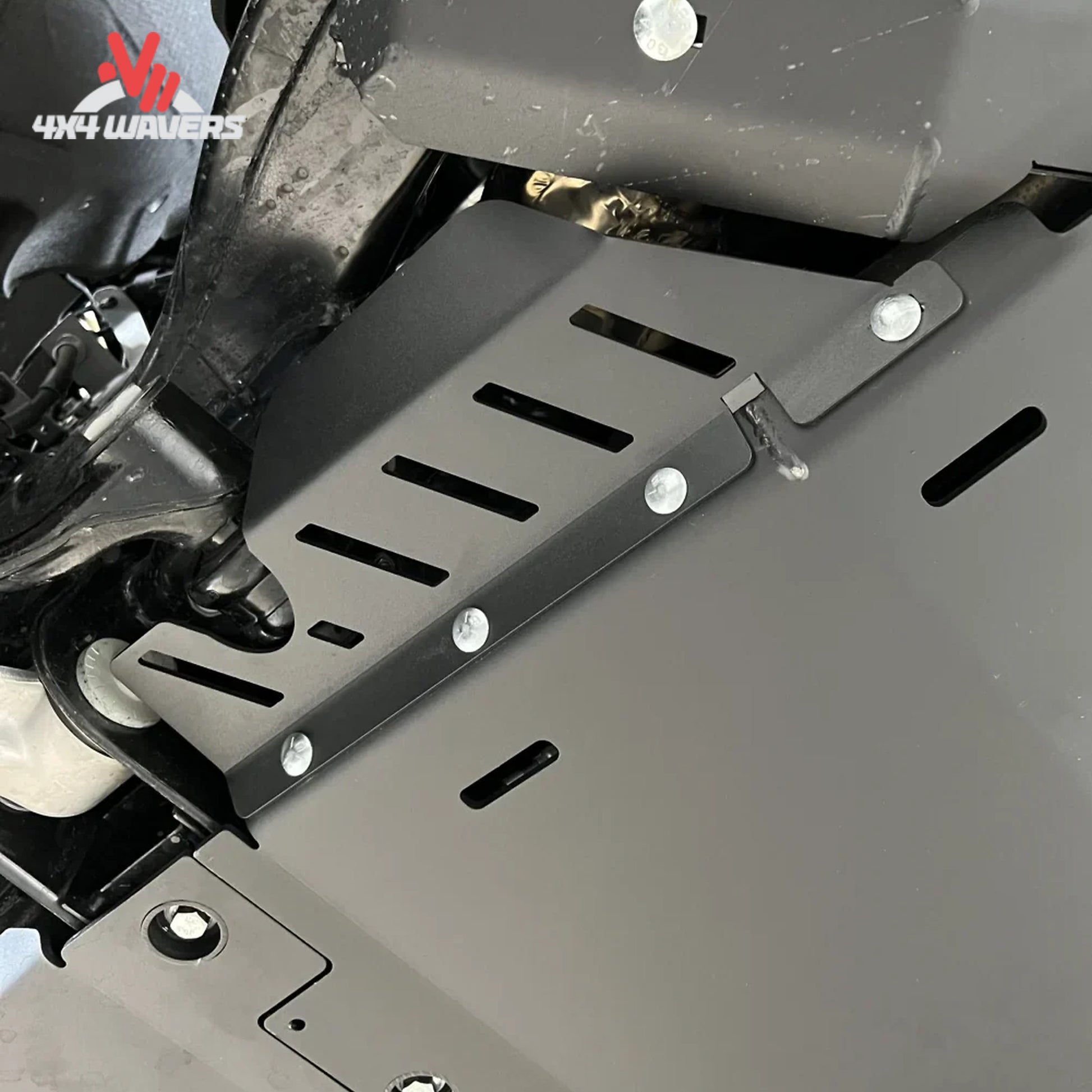CNC laser-cut steel catalytic guard engineered for airflow and heat dissipation