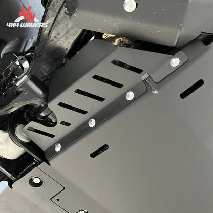 CNC laser-cut steel catalytic guard engineered for airflow and heat dissipation