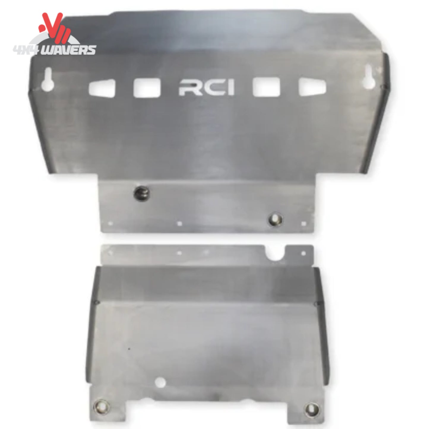 Heavy-duty RCI engine skid plate protecting critical Bronco drivetrain and steering components