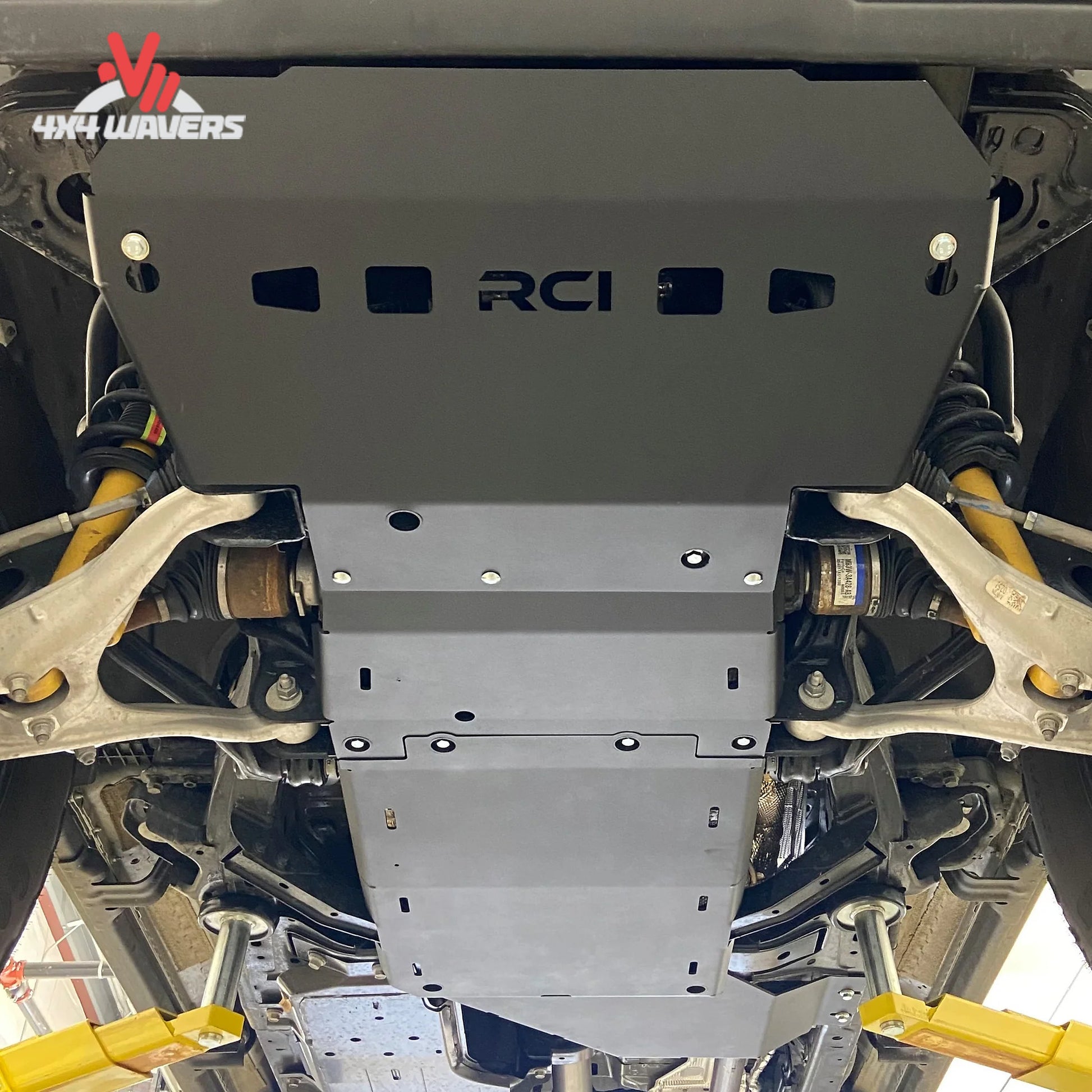 RCI skid plate system installed underneath Ford Bronco