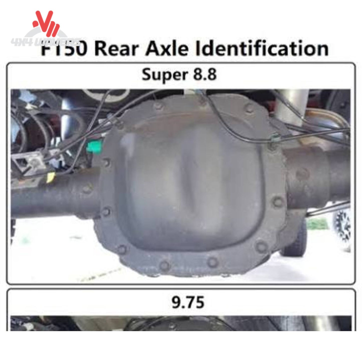Bottom view of RCI steel skid plate clamped to F150 rear differential F150-15-975-DIFF